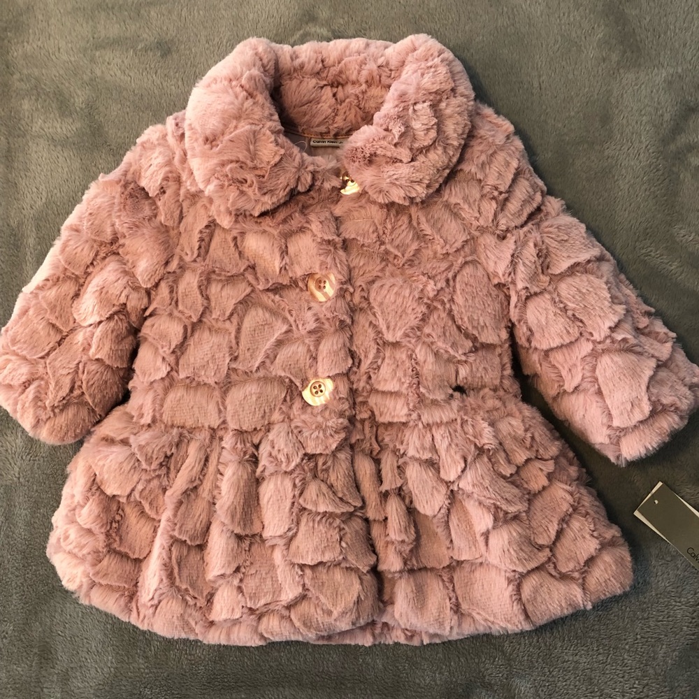 Faux Fur Calvin Klein Coat